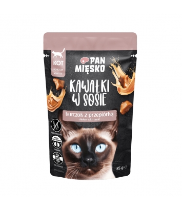 Pan Mięsko dla kota Kawałki w sosie Kurczak z przepiórką 85g