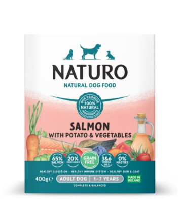 Naturo Grain Free łosoś z ziemniakami i warzywami 400g