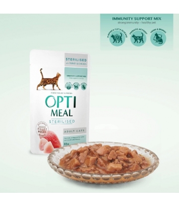 Optimeal Sterilised Turkey & chicken 85g