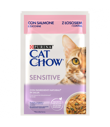 Purina Cat Chow Sensitive z łososiem i cukinią 85g