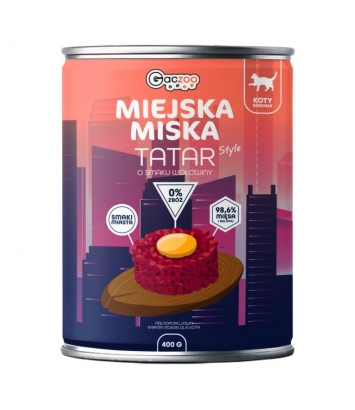 Gaczoo Miejska Miska dla kota Tatar Wołowy 400g