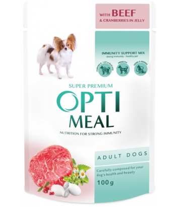 OptiMeal Adult Dog wołowina i żurawina 100g