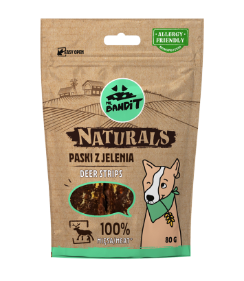 Mr. Bandit Naturals Paski z jelenia 80g