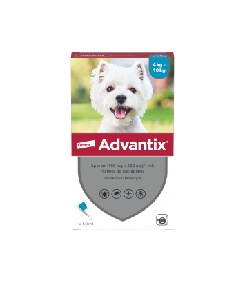 Krople Advantix Spot-on 1ml (od 4 do 10kg)