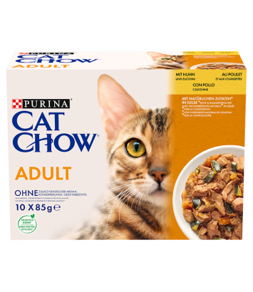 Purina Cat Chow z kurczakiem i cukinią 10x85g
