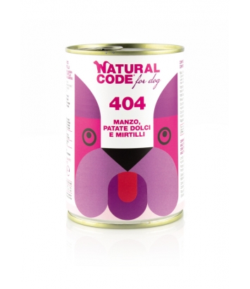 Natural Code DOG 404 beef, sweet potatoes, bluberries 400g