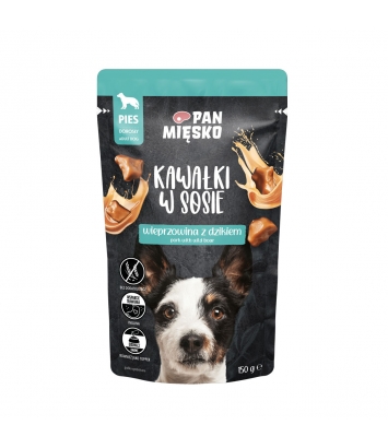 Pan Mięsko dla psa Kawałki w sosie Wieprzowina z dzikiem 150g