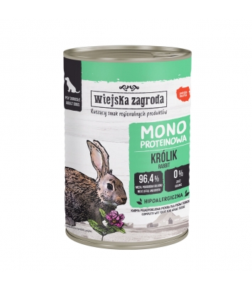Wiejska Zagroda Mono Królik dla psa 400g