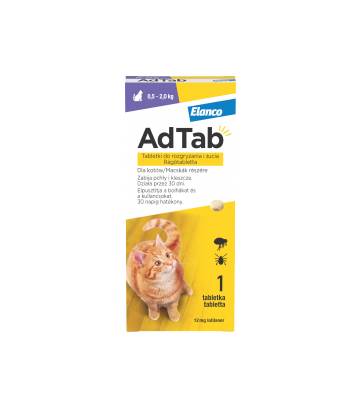 AdTab tabletka na kleszcze i pchły dla kota (0,5-2kg)