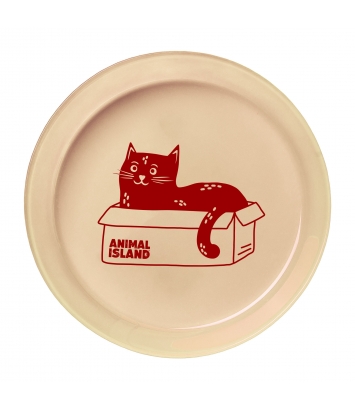 Animal Island beżowy talerzyk dla kota 17cm
