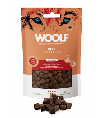 Woolf Soft Cubes Monoprotein Beef 100g