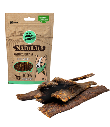 Mr. Bandit Naturals Paski z jelenia 80g