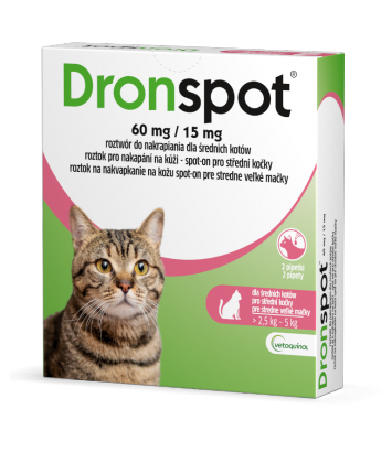 Dronspot 60mg (krople dla kotów od 2,5 do 5kg)