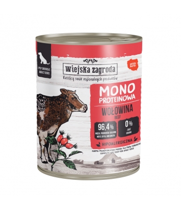 Wiejska Zagroda Mono Wołowina dla psa 800g