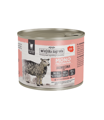 Wiejska Zagroda Mono Jagnięcina dla kota 200g
