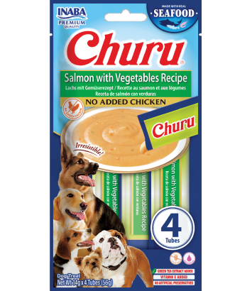 Inaba Dog Churu Salmon Vegetables Recipe 4x14g