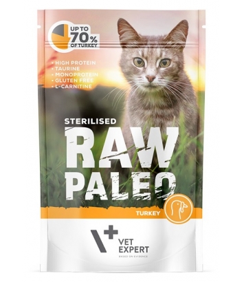 Raw Paleo Cat Sterilised Turkey 100g