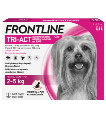 Frontline Krople TRI-ACT dla psów (2-5kg)