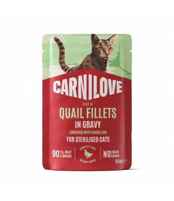 Carnilove Cat saszetka 85g sos Adult Sterylised Przepiórka
