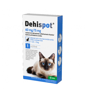 Dehispot 60mg krople dla kotów (od 2,5kg do 5kg)