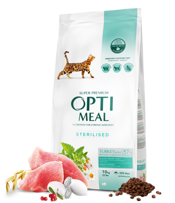 OptiMeal Sterilised Cat Turkey 10kg