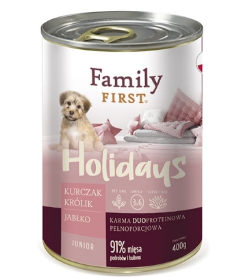 Family First Holidays Junior Kurczak i królik 400g