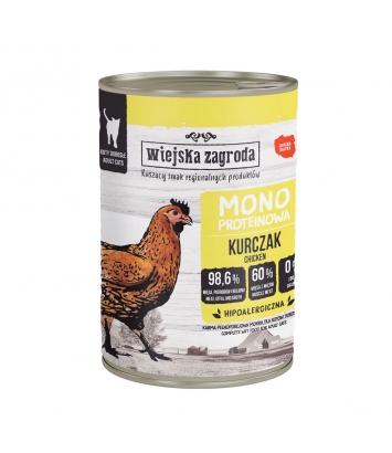 Wiejska Zagroda Mono Kurczak dla kota 400g