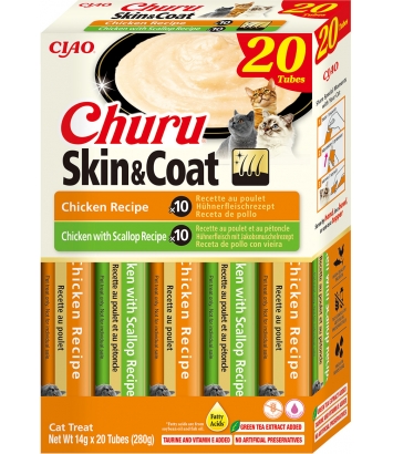 Inaba Cat Churu Skin & Coat Varietes Chicken 20x14g