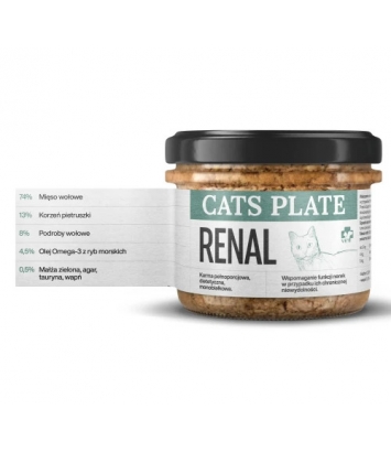 Cats Plate Vet Renal z wołowiną 180g