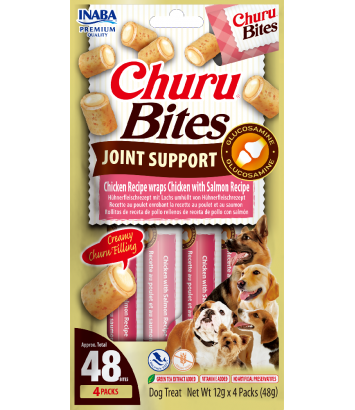 Inaba Dog Churu Bites Joint Support Chicken & Salmon 4x12g