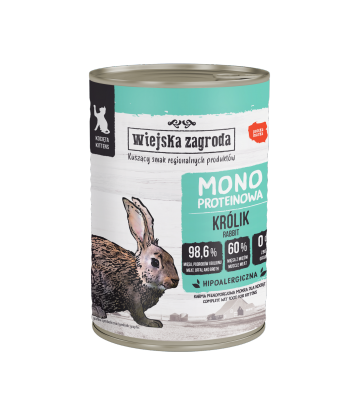Wiejska Zagroda Mono Królik dla kociąt 400g