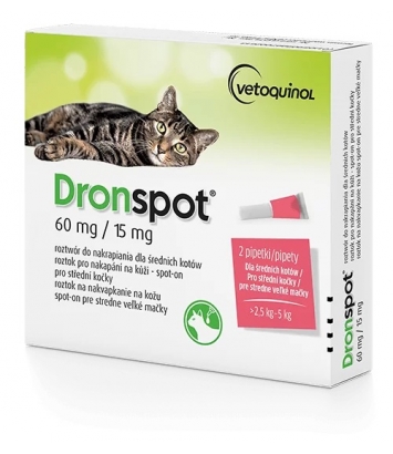Dronspot 60mg (krople dla kotów od 2,5 do 5kg)
