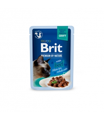 Brit Premium Cat Adult Beef Fillets w sosie 85g