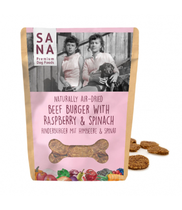 SANADog Beef Burger with raspberry & spinach 100g
