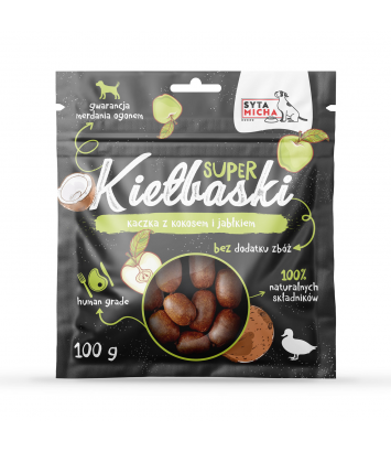 Super kiełbaski z kaczką, kokosem i jabłkiem 100g