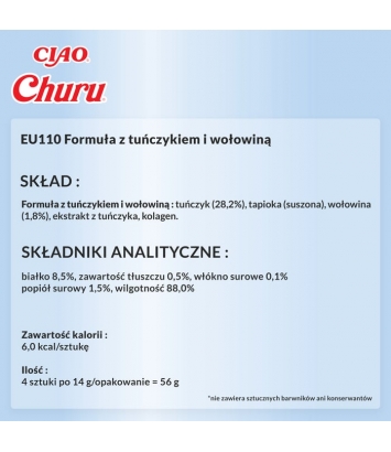 Churu Cat Tuna with Beef 4x14g