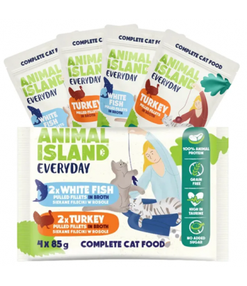 Animal Island Cat Everyday Turkey/ White fish 4x85g