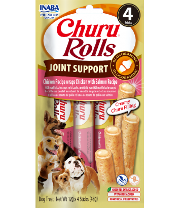 Inaba Dog Churu Rolls Joint Support Chicken & Salmon 4x12g