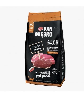 Pan Mięsko dla kota Cielęcina z kaczką M 1,6kg