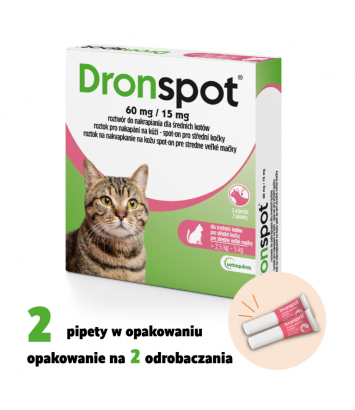 Dronspot 60mg (krople dla kotów od 2,5 do 5kg)