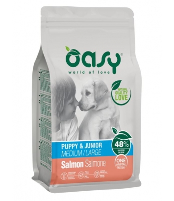 Oasy One Protein Puppy & Junior M/L Salmon 12kg