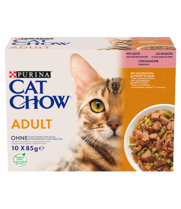 Purina Cat Chow z łososiem i fasolą 10x85g