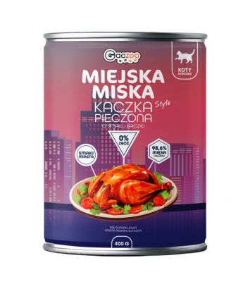 Gaczoo Miejska Miska dla kota Pieczona kaczka 400g