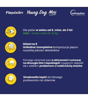 Flexadin Young Dog Mini 60 kęsów