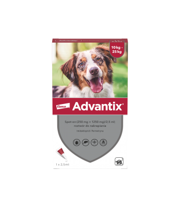Krople Advantix Spot-on 2,5ml (10-25kg)
