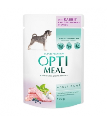 OptiMeal Adult Dog królik z jagodami 100g