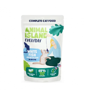 Animal Island Cat Everyday Broth White Fish 85g