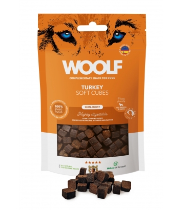 Woolf Soft Cubes Monoprotein Turkey 100g