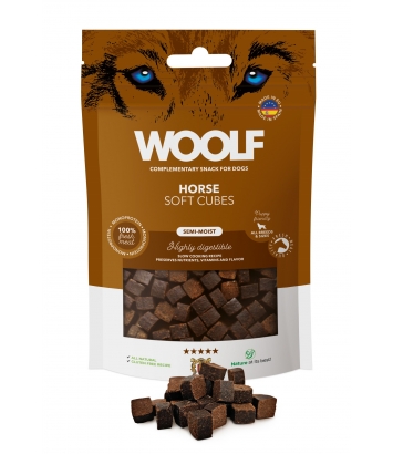 Woolf Soft Cubes Monoprotein Horse 100g