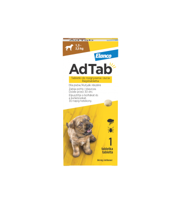 AdTab tabletka na kleszcze i pchły dla psa (1,3-2,5kg)